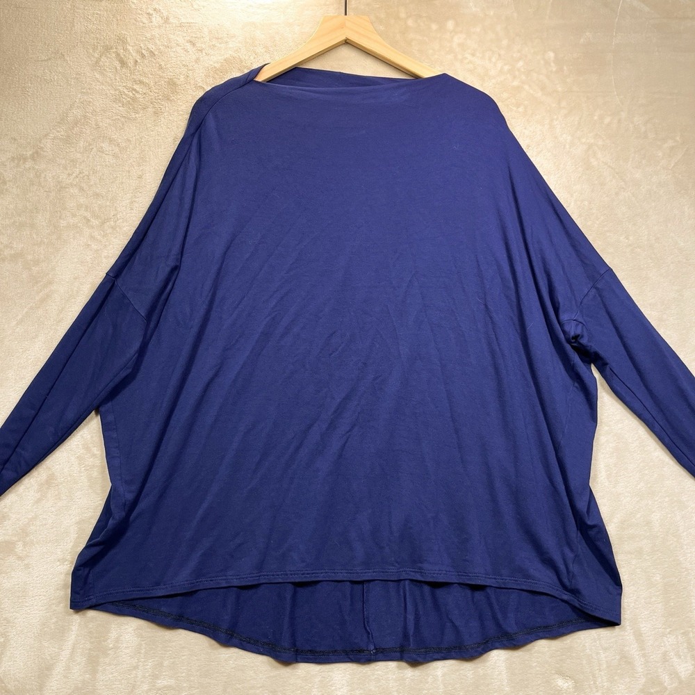 Bryn Walker Women Dimitri Oversized Tunic Top Sz M Blue Lagenlook Dolman USA